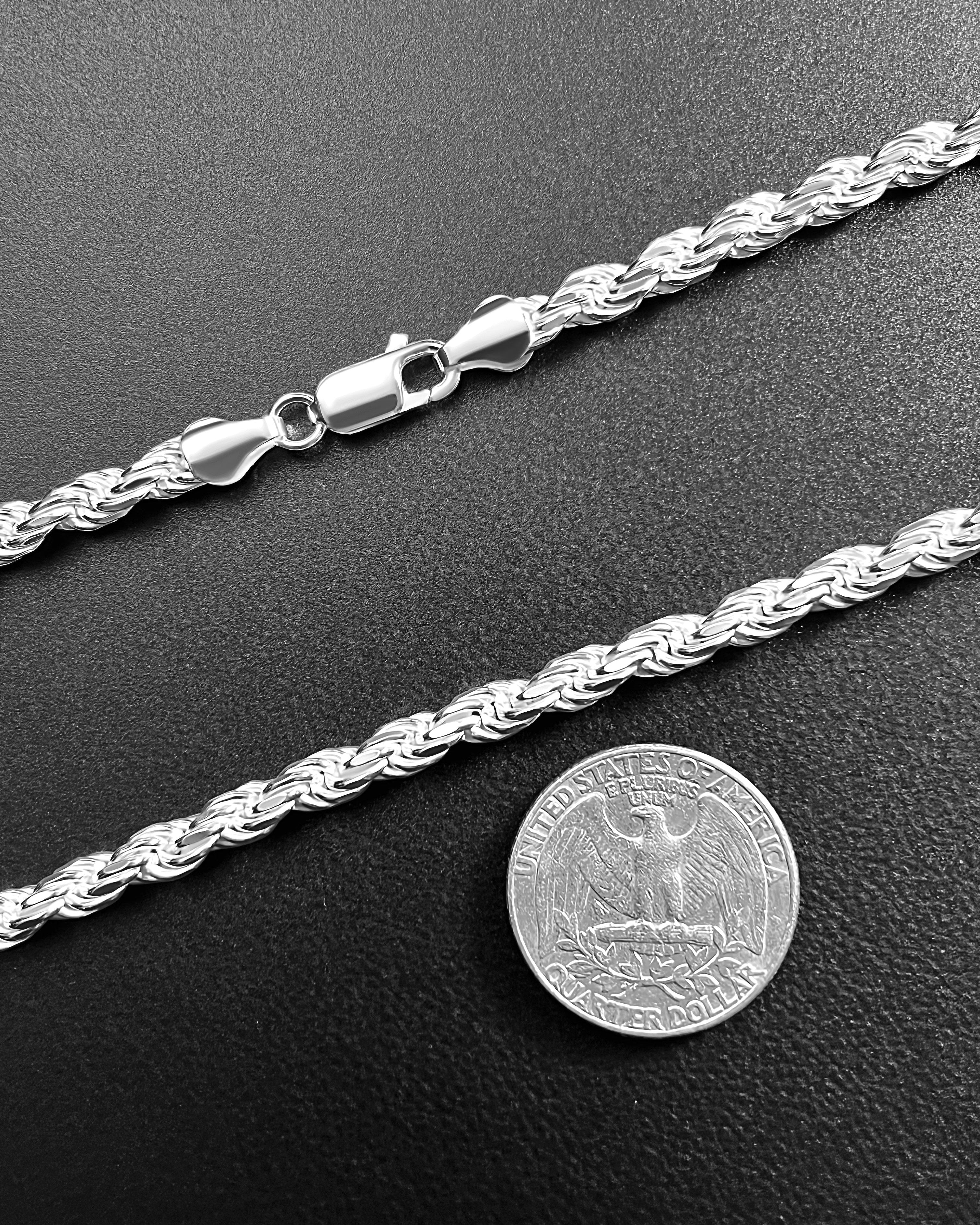 5MM Diamond-Cut Rope Chain - 22" Length